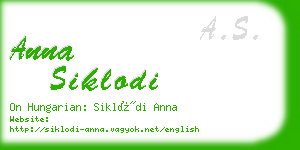 anna siklodi business card